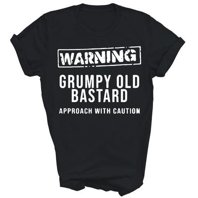 Warning Grumpy Old Bastard Approach With Caution Unisex Shirt Gift