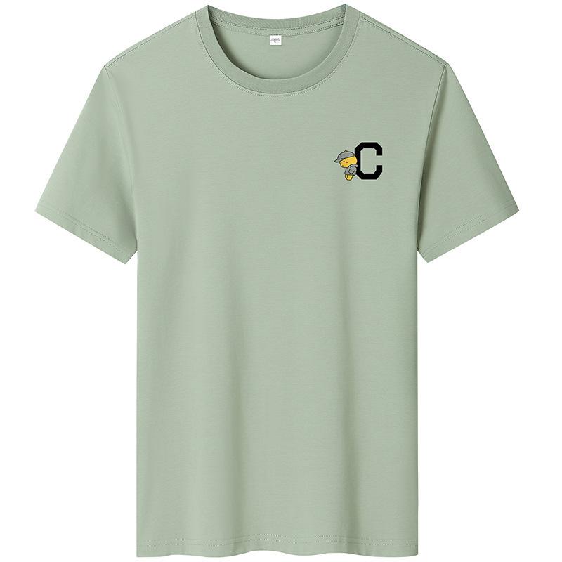 C Impresso Homem Moda Camiseta de manga curta Casual Camiseta de algodão puro