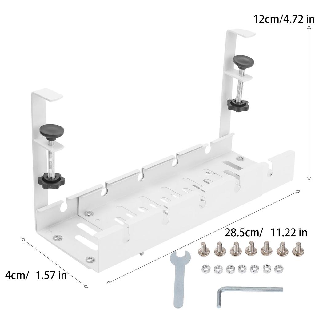 No Drilling Under Desk Rack Wire Management Tray Retractable Cable Organizers Home Office PC Router Data Wire Metal Storage Rack