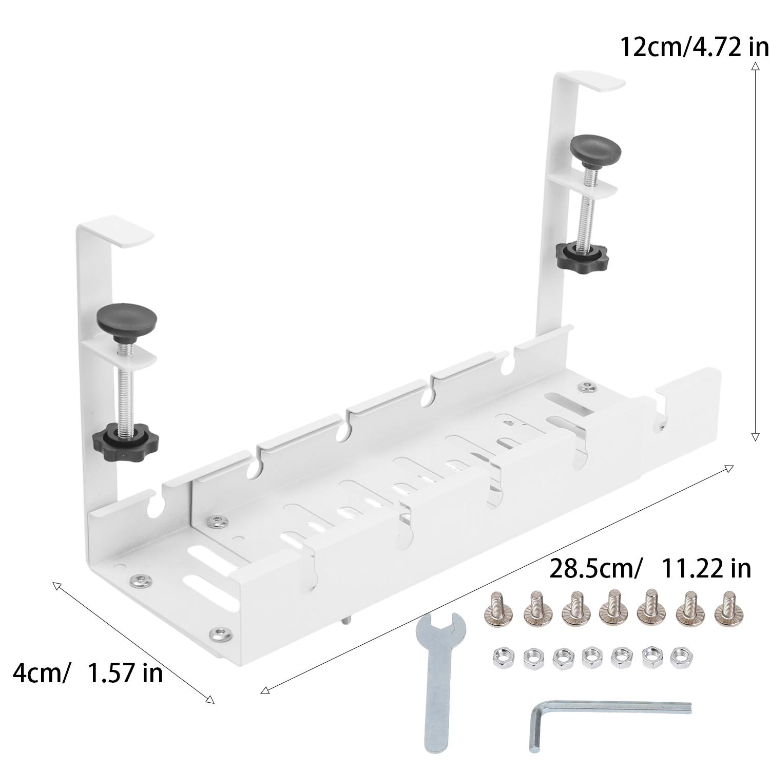 

No Drilling Under Desk Rack Wire Management Tray Retractable Cable Organizers Home Office PC Router Data Wire Metal Storage Rack білий