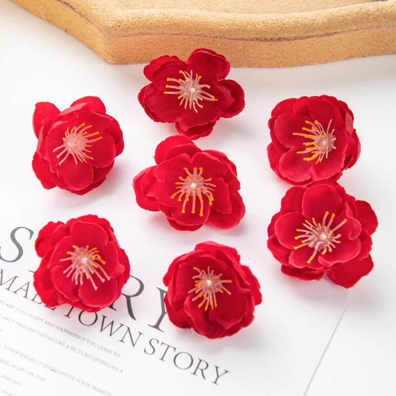 Artificial Flower Sakura Plum Blossom Wedding Outdoor Garden Wall Home Room Vase Wreath Diy Festival Gift Candy Box Accessories