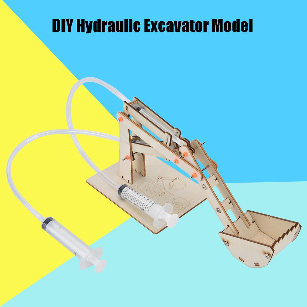 DIY Hydraulic Excavator Model STEM Toys Children Educational Science Experiment Toy Set