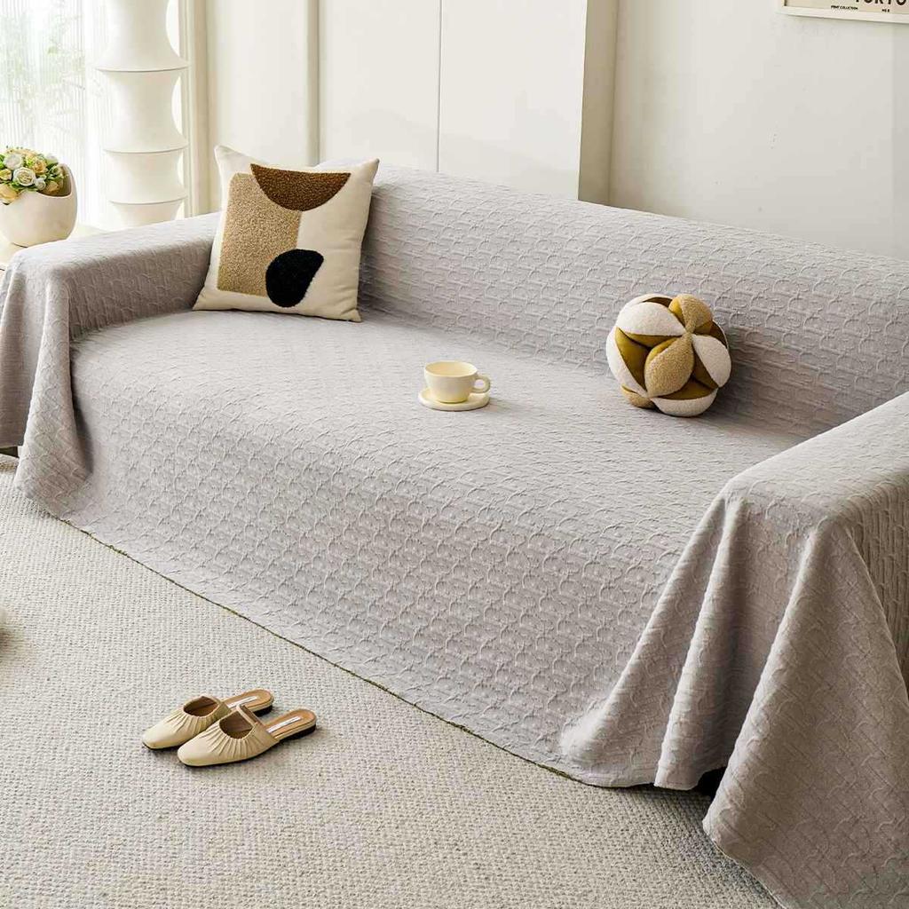 Cotton sofa cover 2025 new four-season universal non-slip sofa cloth, a whole full cover straight row sofa cover