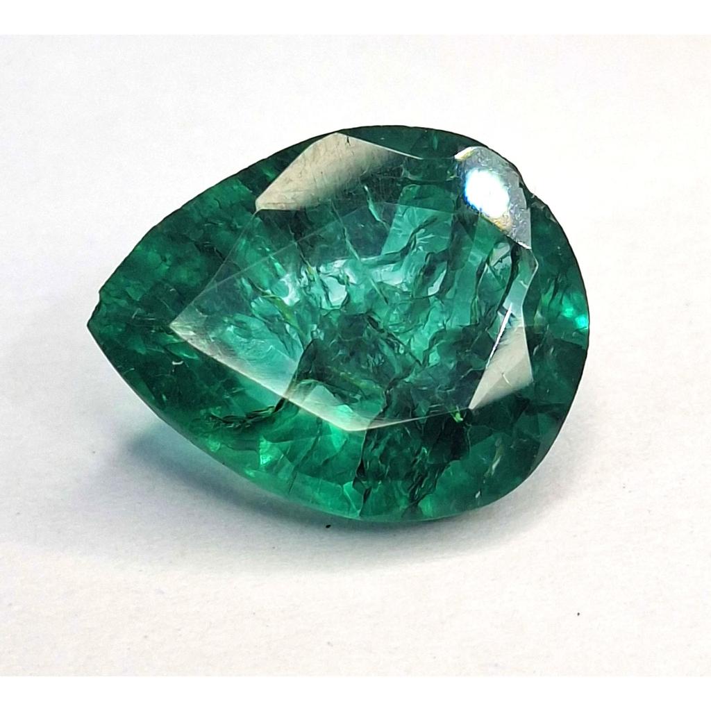 Natural Colombian Green Emerald Pear 12-14 Ct Fabulous Certified Loose Gemstone