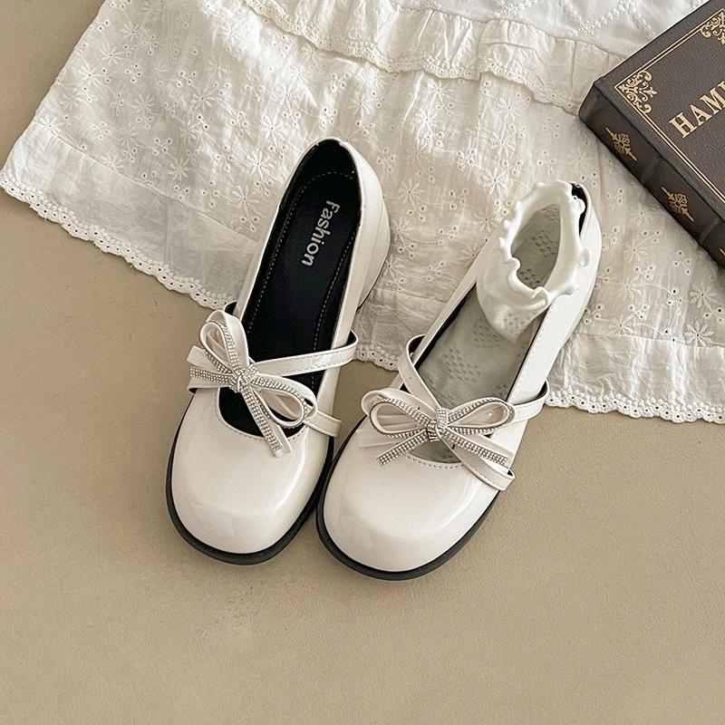 

Fashion Retro Women s Pumps Lolita Mary Jane Shoes Women Vintage Shallow Chunky High Heeled Platform Round Head Bowknot Single Shoes 35 бежевый