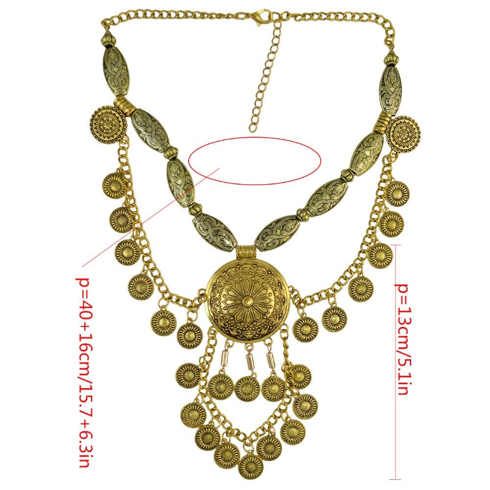 Alloy Coin Personalized Retro Collarbone Multi-layer Necklace, European and American Exaggerated National Style Necklace