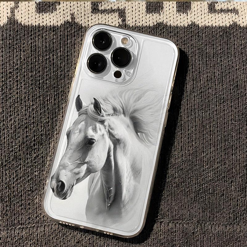 

Gentle White Horse Phone Case For IPhone 17 17Air 16 16E 15 13 12 11 14 Pro Max 16 14 Plus Case Cover Funda Bumber Coque iphone 17 Pro