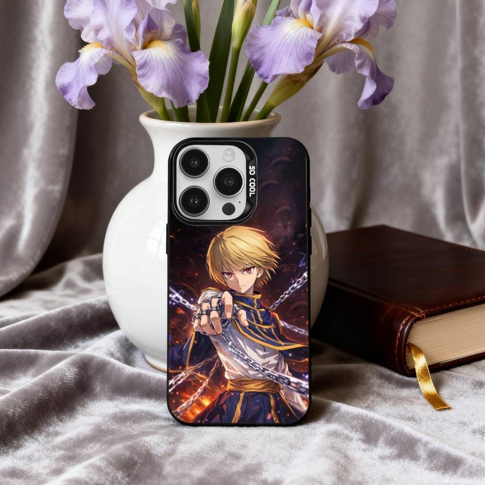 H-Hunter X H-Hunter K-Kurapika Phone Case For iPhone17,16,15,14,13,12,11 Plus,Pro Max Black Candy silver phone case