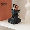 Talos 3D Printed Face Sculpture Pen Holder, Aesthetic Desktop Organizer, Large Capacity Makeup Brush Holder Cup for Desk, Waterproof Portrait Storage