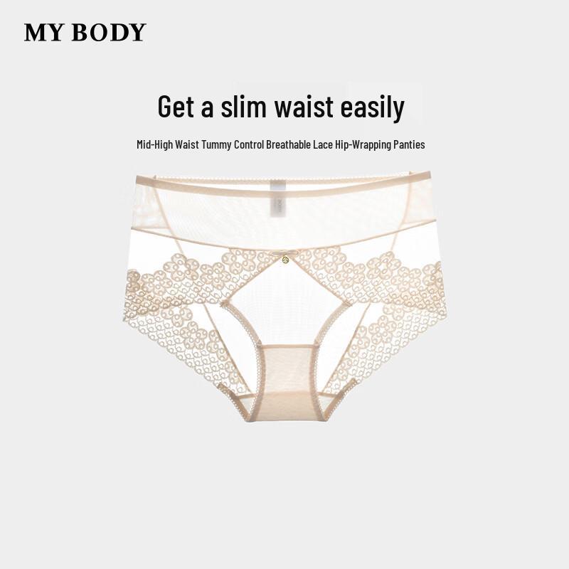 

mybody Mid-High Waist Lace Tummy Control Panties XL
