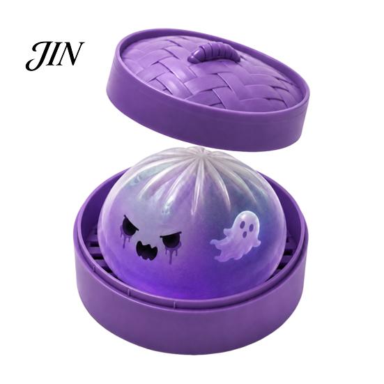 Dumpling Squeeze Toy Halloween Stress Relief Toy, Pumpkin Ghost Steamed Bun Anxiety Sensory Ball Fidget Party Favors Calming
