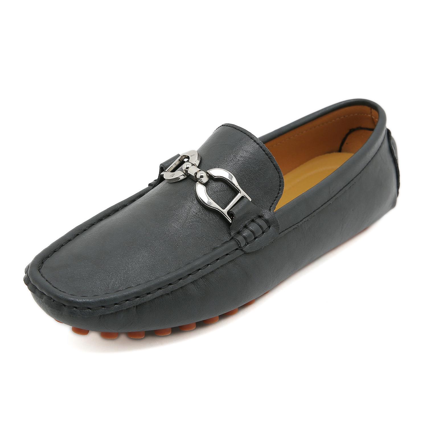 Men s 2025 Spring Genuine Leather Slip-on Moccasins - Casual Large Size Shoes Size 46 синий