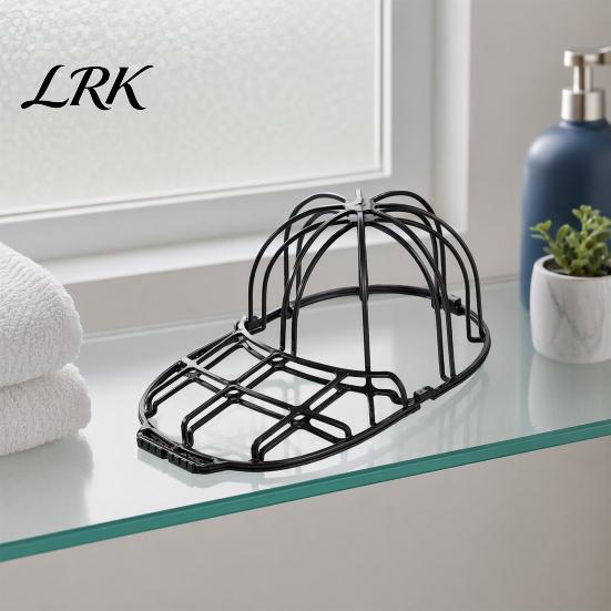 Gabbia per Lavaggio Cappelli per Lavatrice, Rastrelliera Pulitore per Cappelli da Baseball, Supporto Lavabile in Lavatrice con Design a Rete Vuota, Strumento in Plastica con Chiusura a Fibbia Laterale