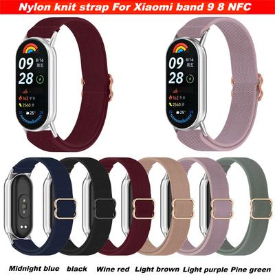 Nylonový pletený řemínek Pro Xiaomi band 9 8 NFC řemínek Elastický řemínek k hodinkám Pro Xiaomi smart band 9 8 kryt řemínku příslušenství