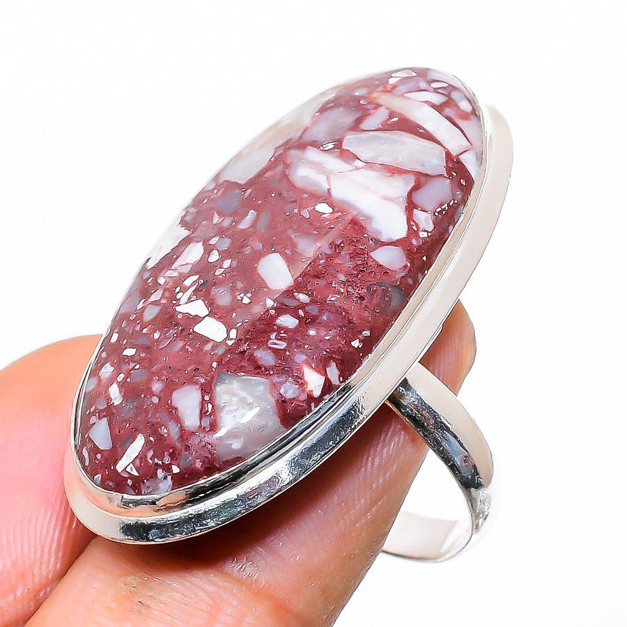 

Подарочное кольцо ручной работы из стерлингового серебра 925 пробы с натуральным драгоценным камнем дикой лошади, размер 8 G7z62