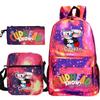 Cartoon Teacup Head Cuphead Student School Bag Backpack Three-piece Set Children's Shoulder Bag Pencil Bag