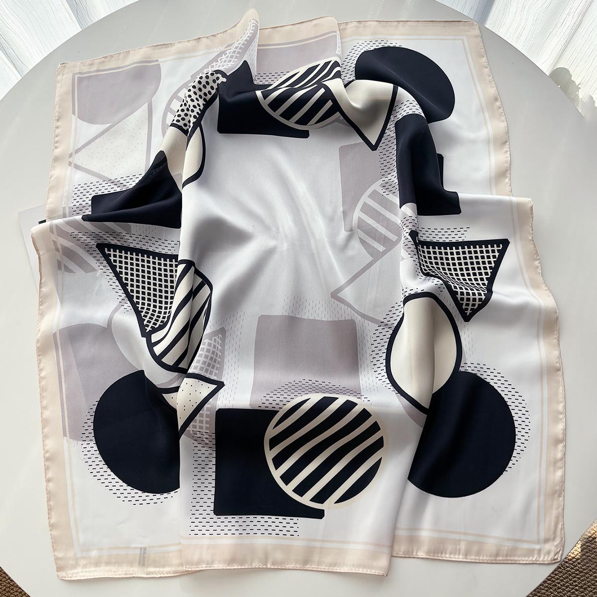 Women Square Scarf Silk Imitation Floral Print Neckerchief Bandana Lady Shawl Scarves Wrap Head Hair Band Ties
