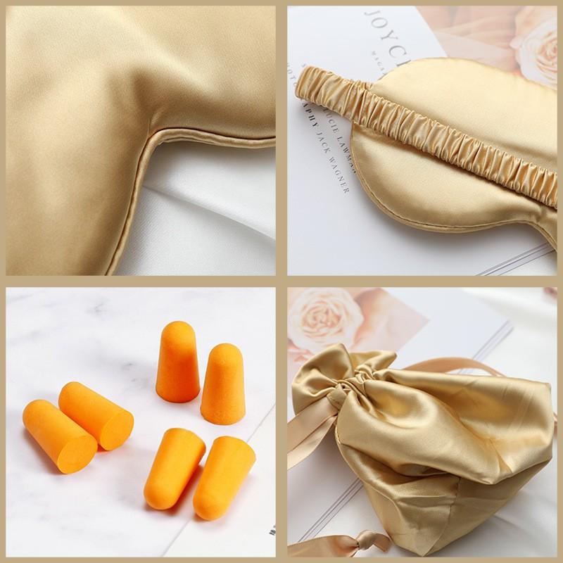 3-Piece Sleep Eye Mask Set With Earplugs Storage Pouch Light-Blocking Travel Rest Aid Adults