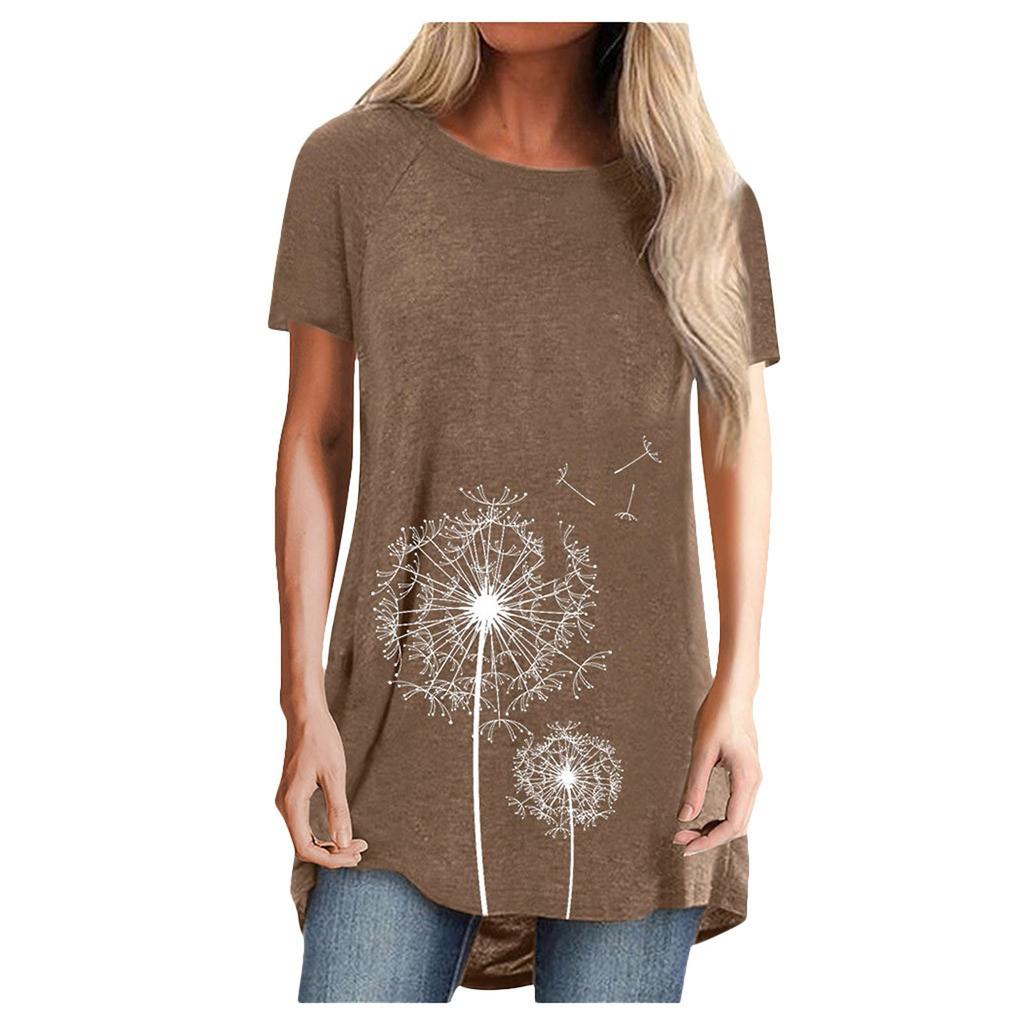 Women's Plus Size  Print T-shirt Short Sleeves Casual Blouse Loose Tops