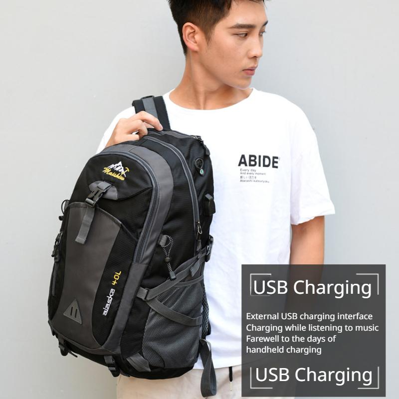 USB Rechargeable Backpack Casual Sports School Bag for Men and Women Lightweight Outdoor Hiking Bag Large Capacity Travel Bag