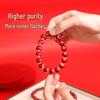 Lingxi Cinnabar & Mineral Crystal Bead Bracelet - Red Treasure Pot Design
