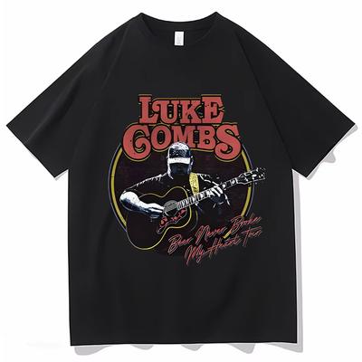 Neues Singer Luke Combs Druck T-Shirt Unisex Damen Sommer Kurzarm T-Shirt Baumwolle Lässige Hemden Herren Hip Hop Hochwertige Kleidung