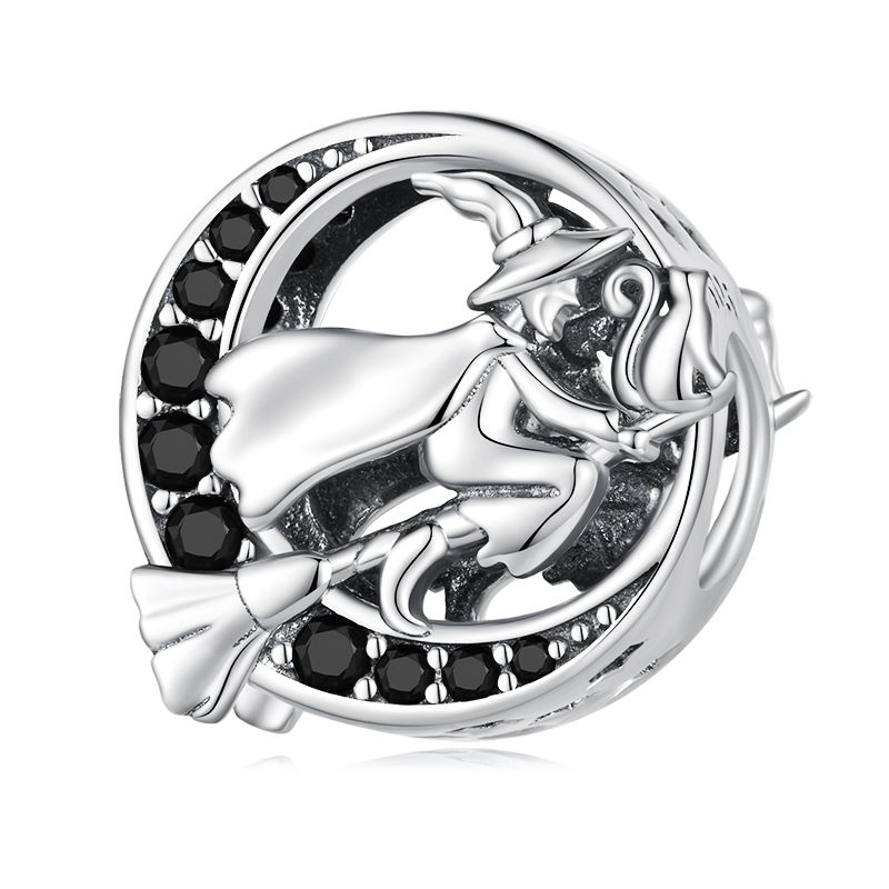 BAMOER 925 Sterling Silver Peace Charm Anti War Charm Peace & Love Silicone Safety Chain Fit Original Bracelet Necklace DIY Gift