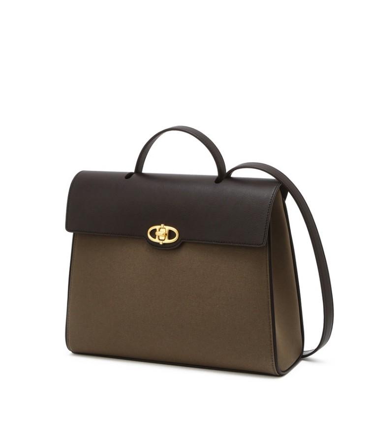 Athe Vanessabruno [Maison] Khaki Canvas Shoulder Bag Aaba5E312K2
