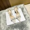 2024 Spring and Autumn New High Heel Sandals for Women, Pearl Transparent Baotou Sandals, Pointed Water Diamond Fine High Heels