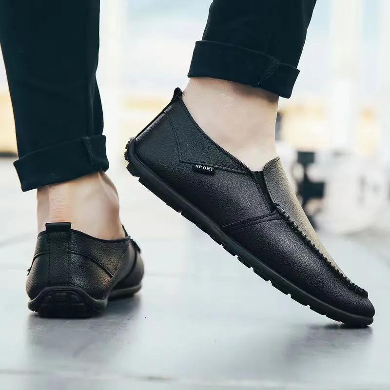 Men's Casual Shoes Peas Shoes Men's Small Leather Shoes Breathable Men's Small White Shoes