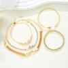 5pcs Exquisite Gold Color Butterfly Bracelet Set For Women Vintage Rhinestone Heart Infinity Cuff Bangle Daily Wear Jewelry Gift