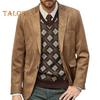 Casual Suit Coat Lapel Long Sleeve Two-Button Regular Fit Suit Jacket with Flap Pockets Short Plush Business Outerwear