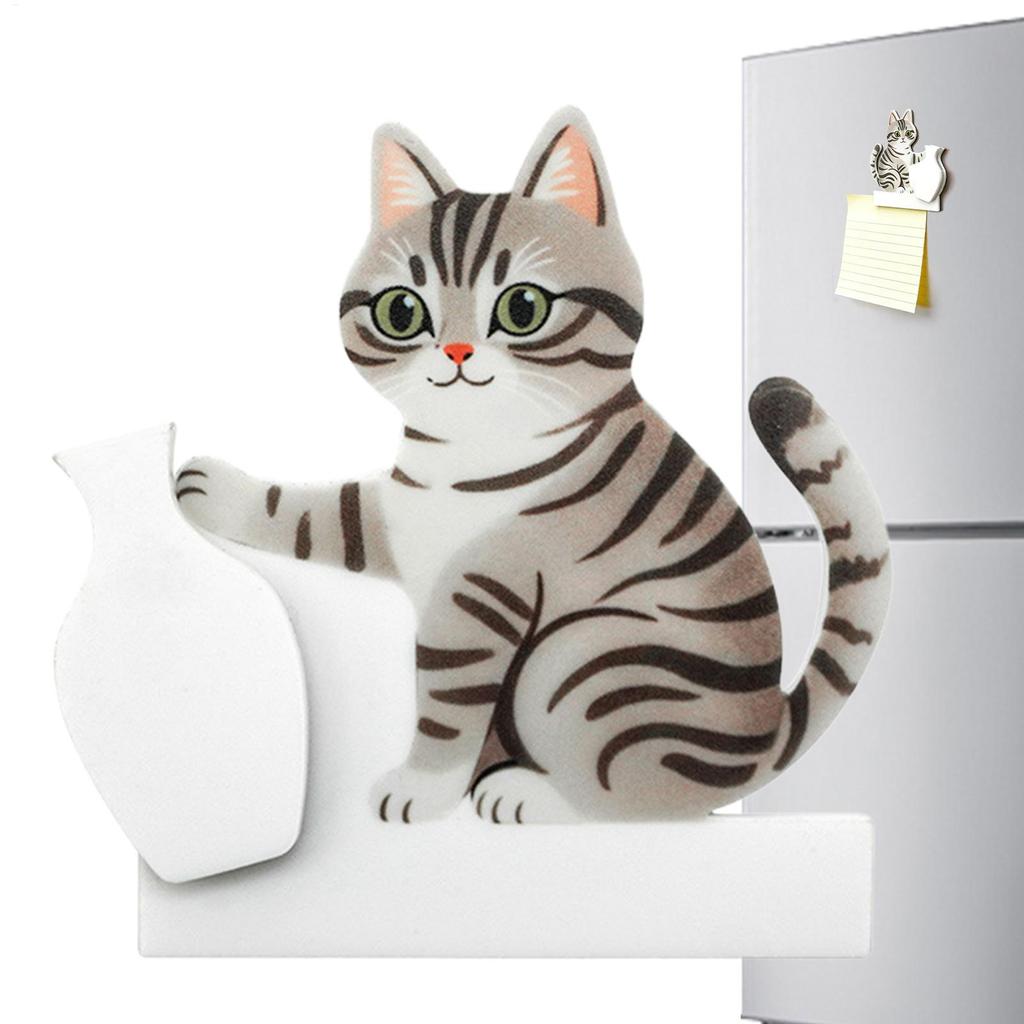 Cat Whisker Holder Acrylic Fridge Magnet Keepsake Creative Cat Whisker Vase For Pet Hair Collection, Refrigerator Wall Home