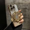 Glitter Gradient Mirror Bracket Case for iPhone 15 14 13 16 Pro Max 12 11 X Xr Xs 8 7 Plus for Magsafe Ring Holder Plating Cover