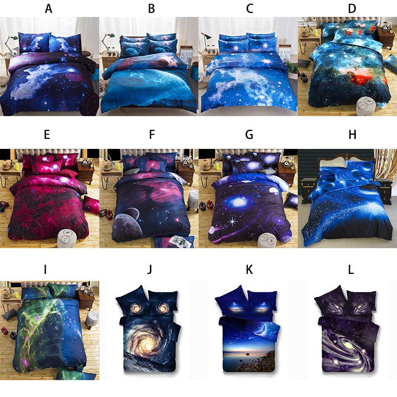 3d Galaxy Duvet Cover Pillow Case Quilt Cover Bedding Set Single King Size All