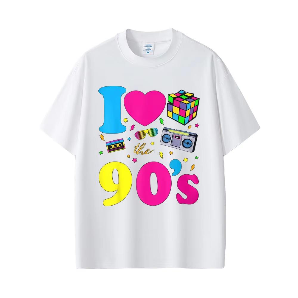 

New Fashion I Love The 90s Tshirt Unisex Women Casual Vintage 1990s T Shirt Funny Classic Tshirts pure cotton Shortsleeved Tops XL