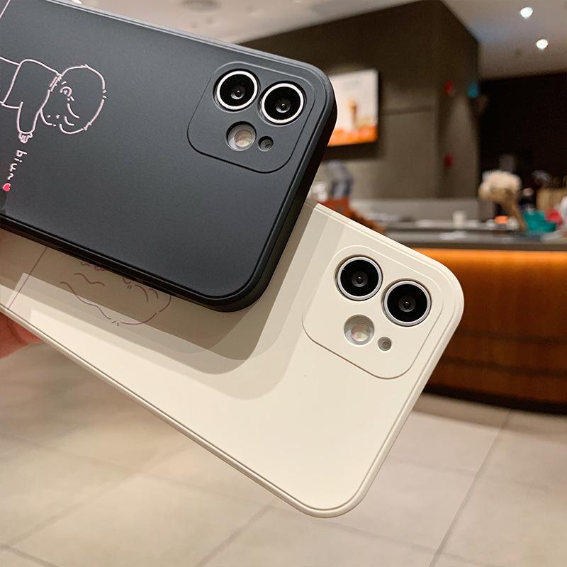 Black White Couples Love For iPhone 11 12 13 14 15 16 Pro X XR XS Max Shockproof Phone Case For iPhone 7 8 Plus Silicone Cover