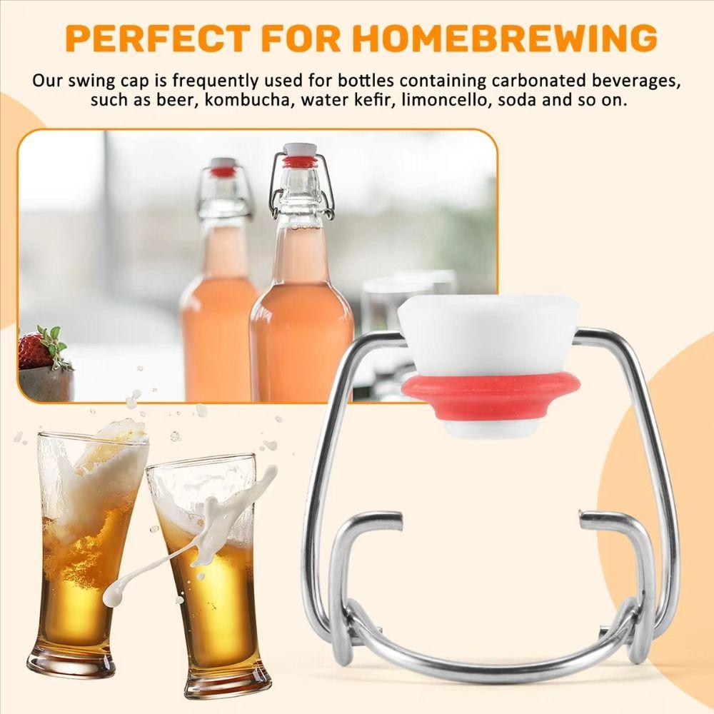8Pcs Bar Tool Bottles Cap Flip Beer Flip Top Bottle Sealer Lid Durable Wine Stopper
