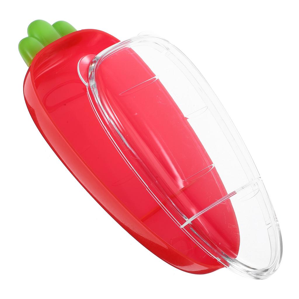 Uppdelad grönsaksskål ABS-plast 2 fack Snacksbehållare Genomskinligt lock Färskhållningslåda Uppdelad grönsaksskål