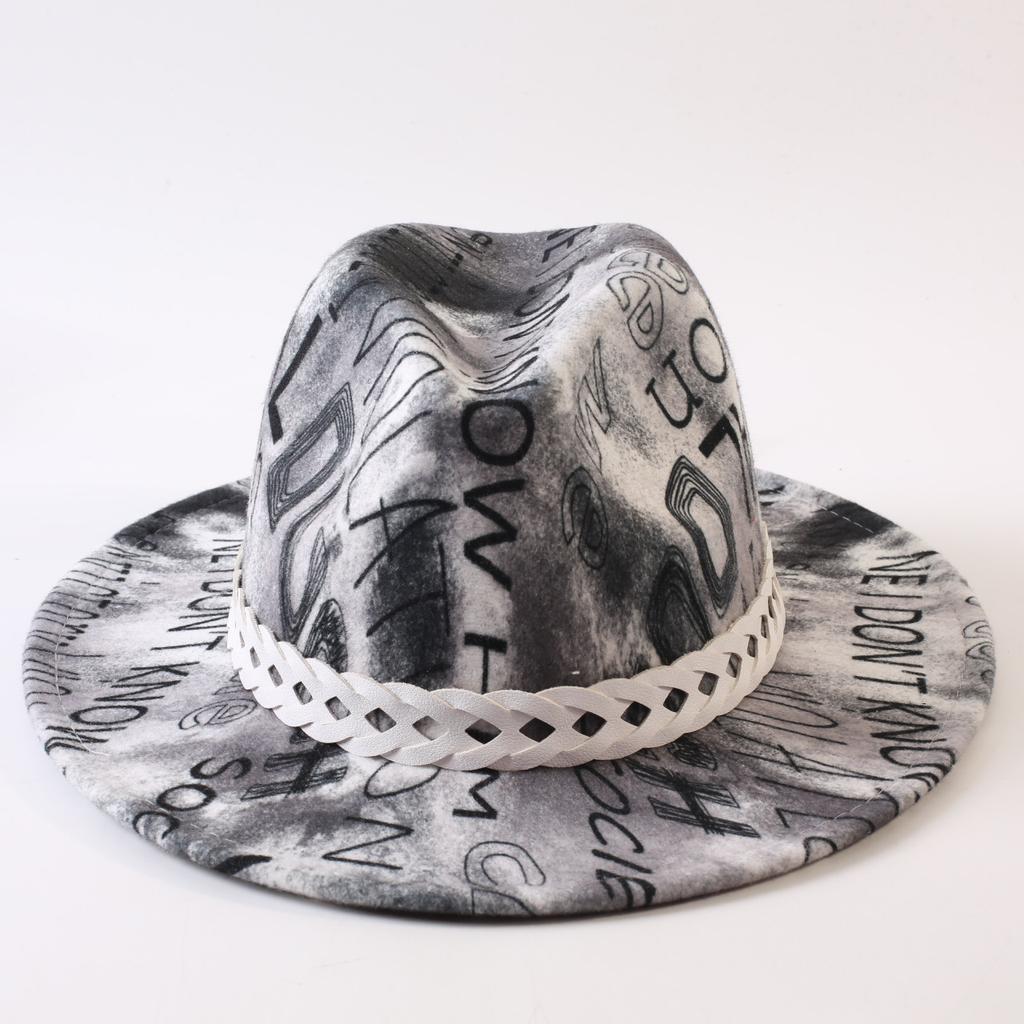 New European and American style letter printing fashion top hat men's and women's fashion jazz hat sunscreen sun hat