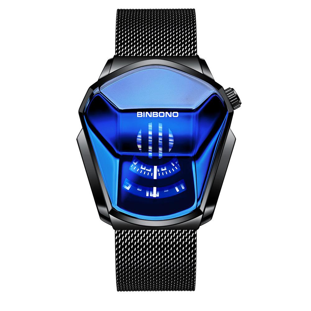Men's Trendy Motorcycle Concept Watch with Black Technology