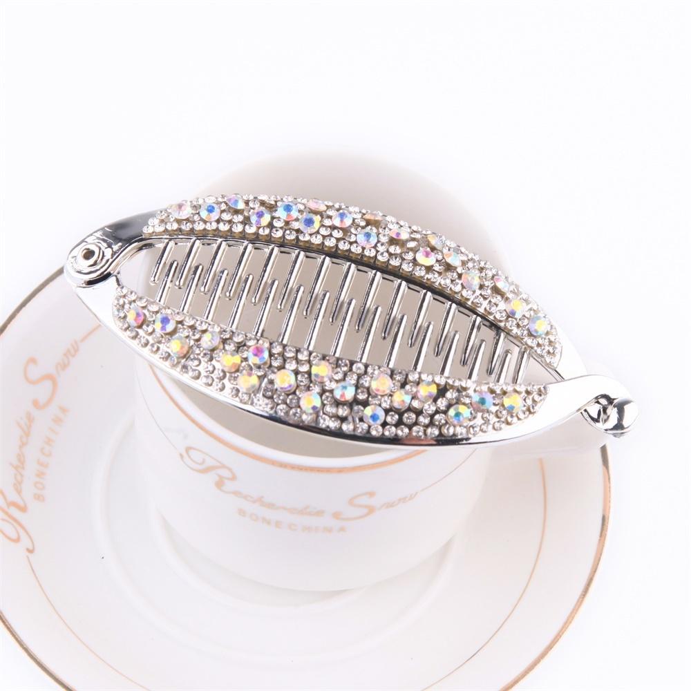 Rhinestone Fish Shape Banana Hair Clips Ponytail Holder for Women Girls Banana Clips Crabs Claws Hair Styling Accessories