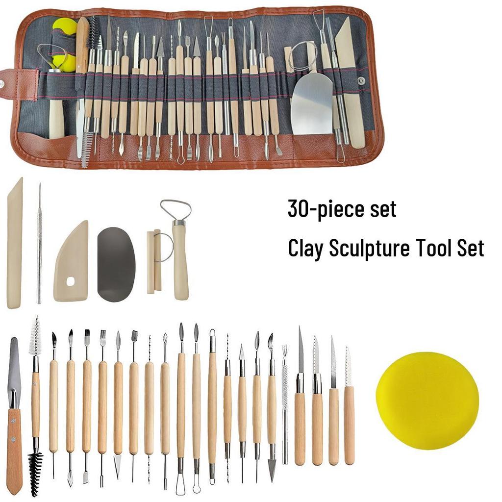 Cross-Border Pottery Tool Set: Double-Headed Carving Knife for DIY Clay Sculpture