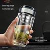 Double-Layer Borosilicate Glass Tea Infuser – Portable, Heat-Resistant, Quick Open, Ideal Business Gift for Men