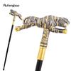 Golden Black Tiger Fashion Walking Stick Decorative Cospaly  Cane Halloween Mace Wand Crosier Performance Stage Cane 90cm