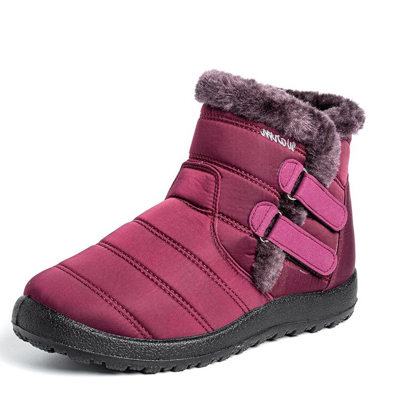 Damen Schneestiefel Winter Fell Innen Knöchelstiefel Damen Verdicken Plüsch Wasserdicht Slip On Lässig Baumwollgefüttert Damenschuhe WSH4163