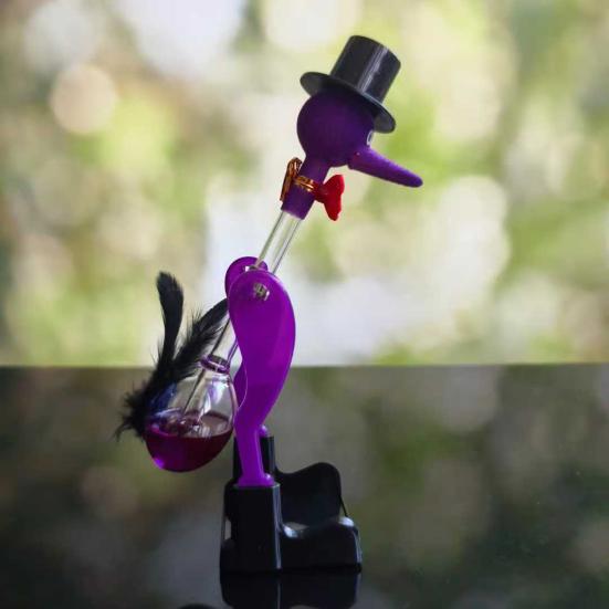 Drinking Bird Ornament with Glass Tube Kids Physics Science Learning Swing Drinking Bird Decoration STEM Educational Toy