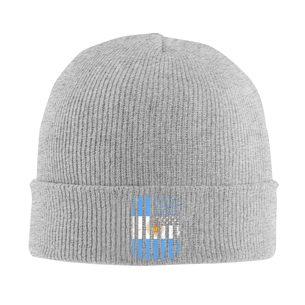 Argentinian American Flag Argentina Knitted Hat Womens Unisexs Beanie Winter Hat Warm Caps