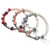 Three-Color Rose Snake Bone Beaded Bracelet - Retro Literary Style for Men and Women