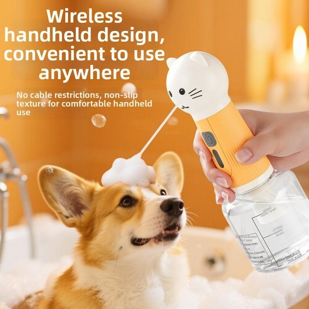 Cat Shape Electric Dog Shampoo Foamer Automatic Cleaning Cat Soap Dispenser  Daily Home Use